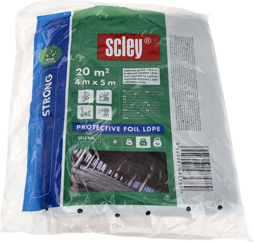 KAEM Hardex LDPE-beschermfolie EKO, 4m x 5m, dikte ca. 0,04 mm