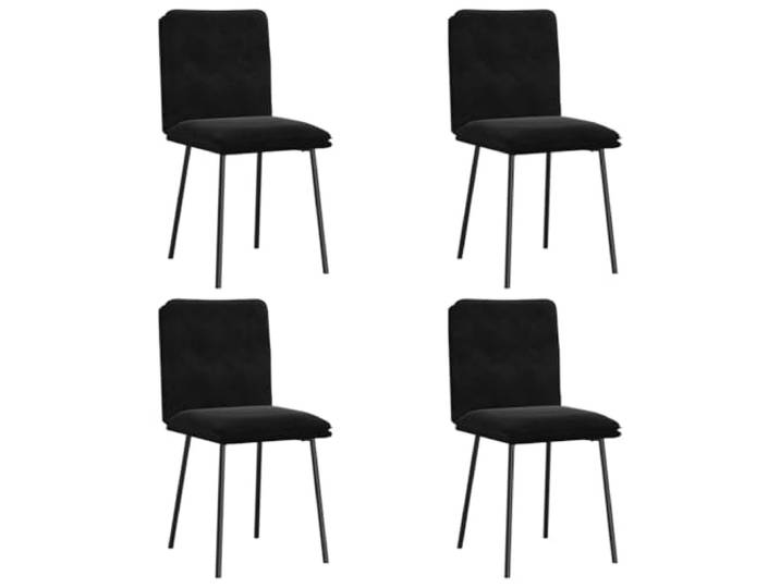 KGHERMDF Esszimmerstühle 4 STK. Schwarz Samt Metall-Holz-Gestell, Dicke Schaumstoffpolsterung, Vielseitig für Esszimmer, Wohnzimmer