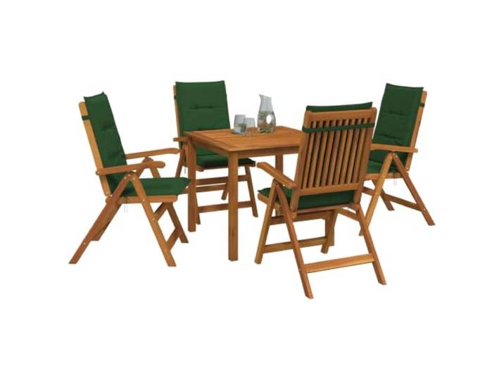 vidaXL 5-teiliges Garten-Esszimmer-Set Natur Massivholz Akazie