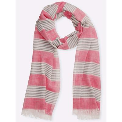 Modeschal HEINE, Damen, rosa (pink), Polyester, gemustert, Modetücher