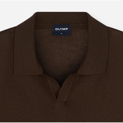 OLYMP "Strick Casual" mit geripptem Kragen, unifarben