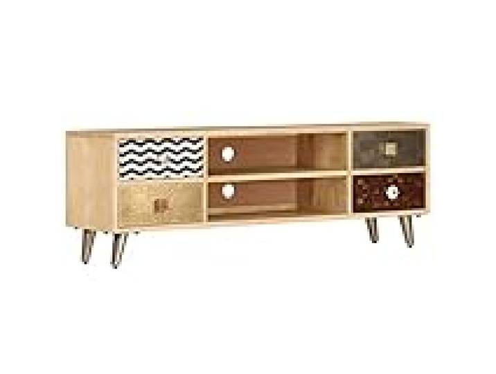 Helloshop26 Meuble télé Buffet TV télévision Design Pratique 120 cm Bois Massif de manguier 2502285