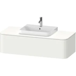 Duravit Happy D.2 Plus Konsolenwaschtischunterbau wandhängend, 1300x550 mm, 1 Auszug, für Aufsatzbecken Position mittig, HP4942M8484, Farbe: Weiß Supermatt Dekor