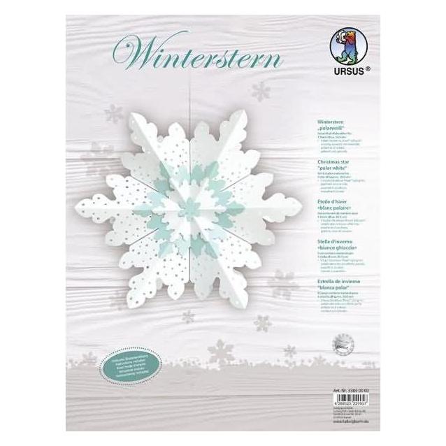 Magni Ursus 33850000 - Winterstern, polarweiß, Set zum Basteln eines Wintersterns, Durchmesser ca. 30,5 cm (33850000)