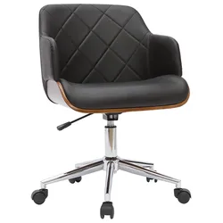 Design-Bürostuhl schwarz und dunkles Holz SANDRO