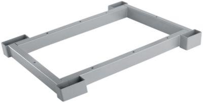 Schäfer Shop Genius Stahlsockel TETRIS WOOD, Zurückgesetzt, für Regale/Schränke B 400 mm, weißalu