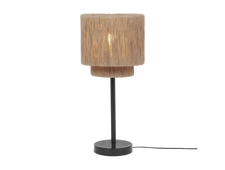 Lampe de table Japandi noire avec corde marron - Smilla