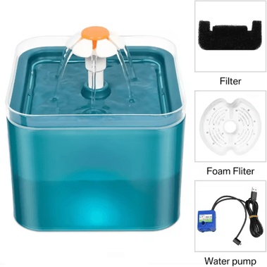 Inspire Picks Ultra Quiet 2L Cat Water Fountain With LED Light For Healthy Hydration green 2l