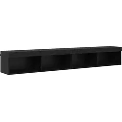 Helloshop26 - Set aus 2 modernen wandmontierten TV-Möbeln mit LED-Beleuchtung 100 x 30 x 30 cm aus schwarzem