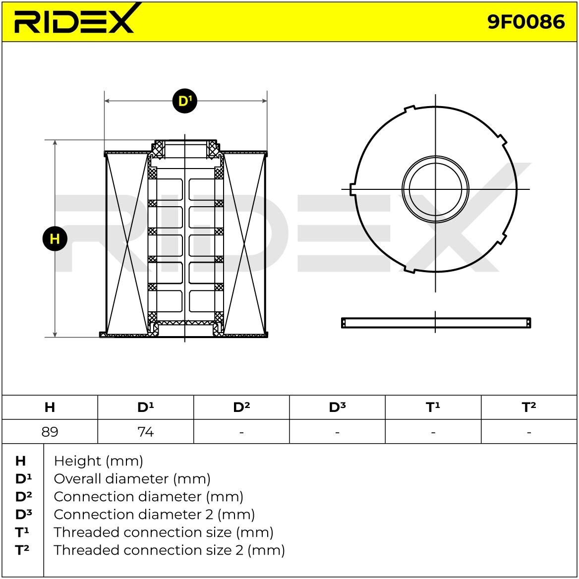 RIDEX 9F0086 Fuel filter