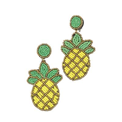 Paar Ohrclips "Ananas", Damen, Gr. Glas, gelb, COLLEZIONE ALESSANDRO, Ohrringe