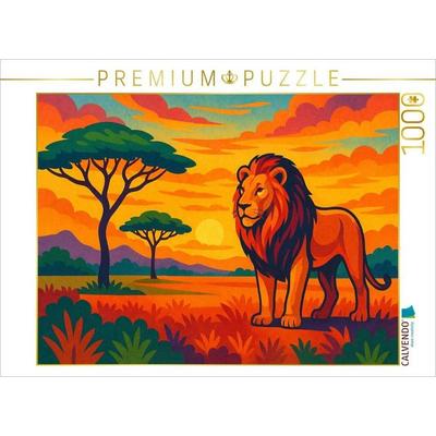 CALVENDO Puzzle Mut im Herzen, Feuer im Blick - der Hüter der Steppe | 1000 Teile Lege-Größe 64x48cm Foto-Puzzle für glückliche Stunden