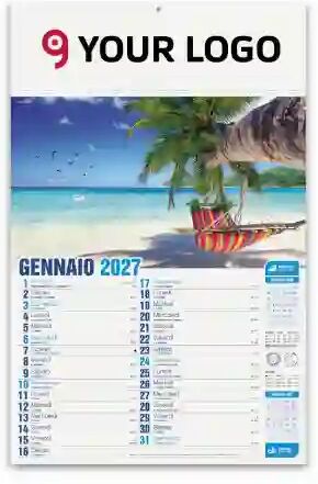 Calendario Mensile Mete da Sogno 29x47cm illustrato 12 mesi Personalizzate o neutre