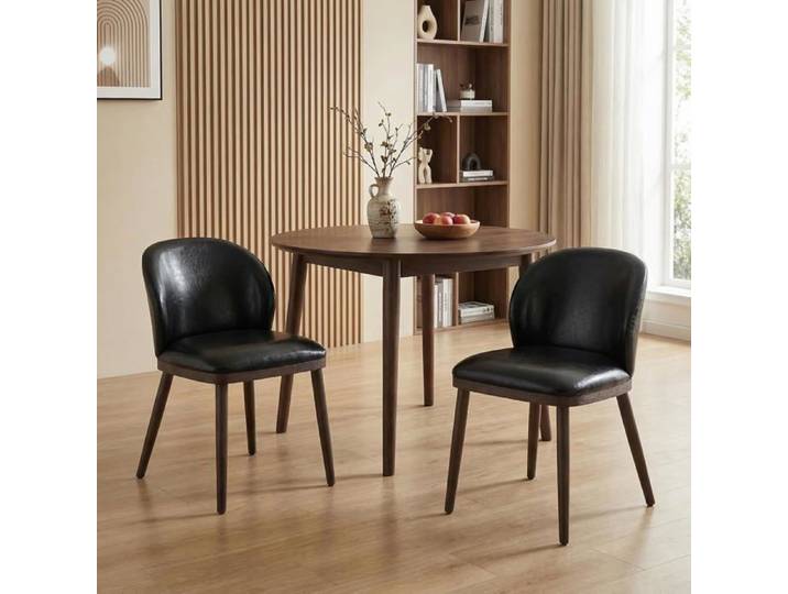 Chaises de salle à manger modernes - LUNSY - Lot de 2 chaises - Design moderne et élégant - Pieds en bois robustes