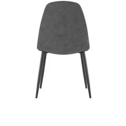 Stones Brigitte Stuhl in Vintage-grauem Kunstleder mit anthrazitfarbenem Metallgestell - Gepolsterter Sitz im modernen Industriedesign - 4-teilig