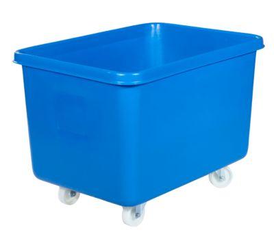 Rechteckbehälter, Kunststoff, fahrbar, 340 l, blau