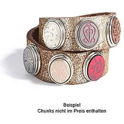 Noosa Leder Armband double skinny braun schimmernd ohne Chunks