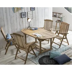 Möbilia »Sonata« Sitzgruppe 5-teilig natur