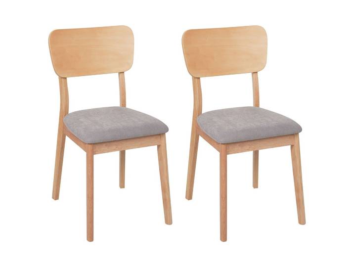 STUHL 2er-Set Heller Holzfarbton Minier