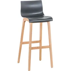 DELUKE® Barhocker DELHI - Grau, Holz | Barhocker mit Lehne Barstuhl Tresenhocker Tresenstuhl Kneipenhocker Kneipenstuhl