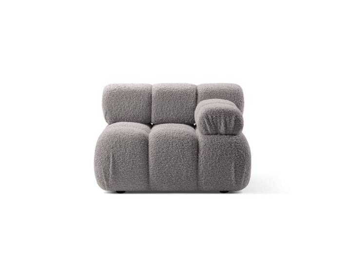 Module droit en bouclé gris clair