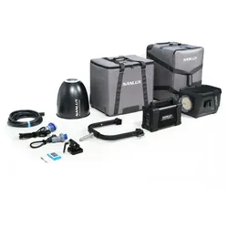 NANLUX Evoke 2400B ST-KIT (Trolley Case Kit), mit Evoke 2400B Bi-Color Studio-Scheinwerfer, Nennleistung 2400 W. Variable Farbtemperatur 2700 - 6500 K, CRI: