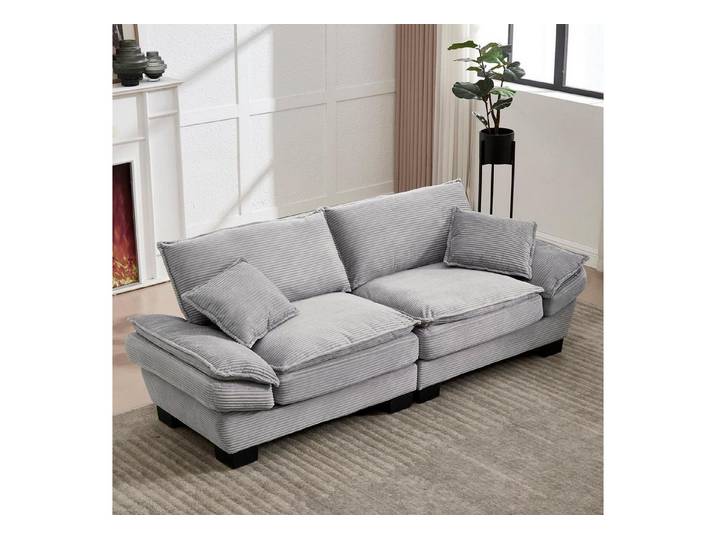 LuxusKollektion 2-Sitzer Polstersofa 2 Sitzer Armlehnen Beine Wohnzimmer Büro Hellgrau