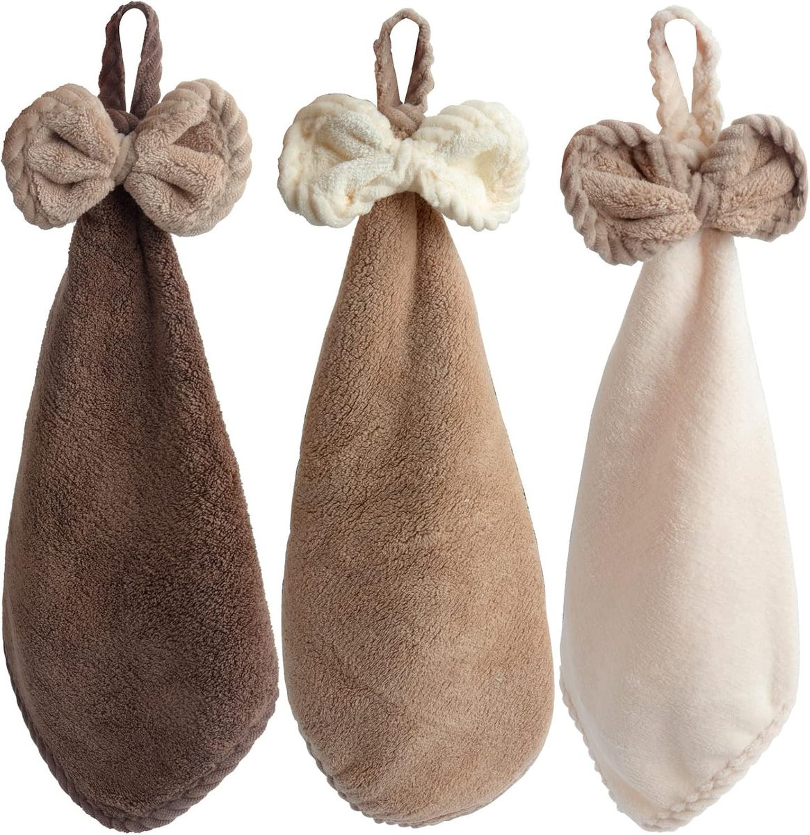 Set van 3 decoratieve microvezel keukenhanddoeken, sneldrogende fleece handdoeken voor keuken en badkamer