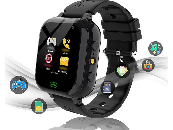 MiracDan DG2 Smartwatch (3,5 cm, sim karte), Multifunktionale Kinderuhr mit SIM-Karte und Lernspielen