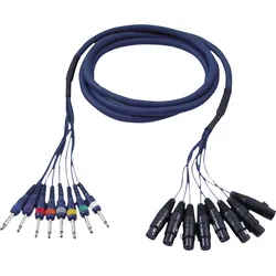 DAP FL61 - 8 XLR/F 3P to 8 Jack mono 3 m