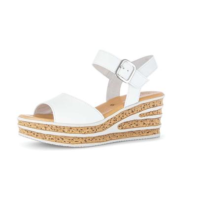 Keilsandalette GABOR "Keilsandalette", Damen, Gr. 43, weiß, Schuhe