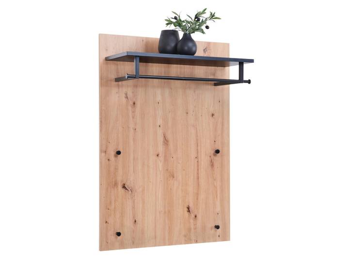 Moderano Garderobenpaneel Almada, Anthrazit, Schwarz, Eichefarben, Metall, 80x115x32 cm, Aufhängemöglichkeit, Garderobe, Garderoben-Sets & Garderoben-Serien, Garderoben-Serien