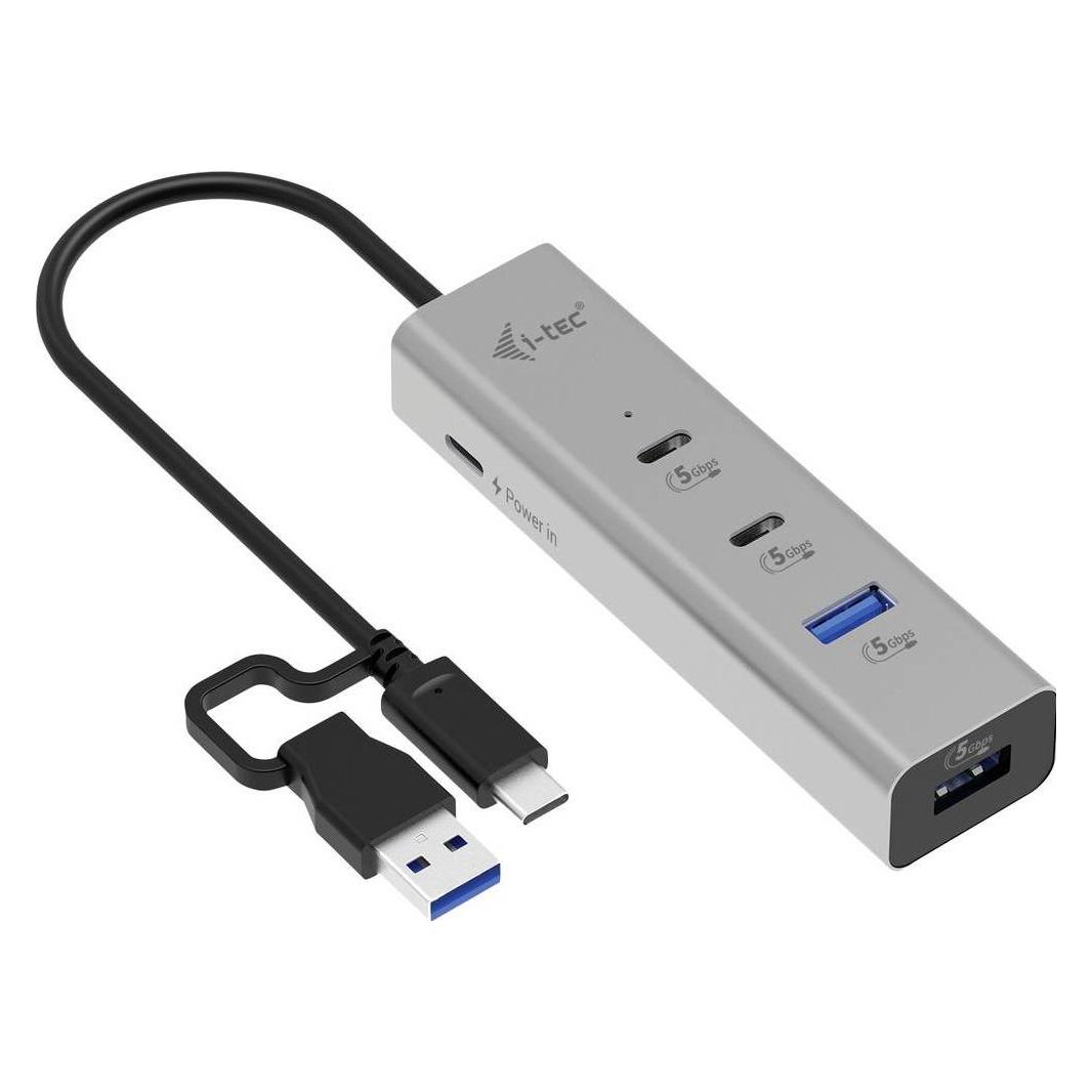 i-tec Universal Charging Metal HUB 2x USB-C 3.2 Gen.1 + 2x USB-A 3.2 Gen.1 1x USB-C PD 85W (USB-A, USB-C, 4 Ports) (CAHUBMETAL2A2CPD)