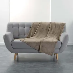 Couchdecke beige - Kuscheldecke weich & flauschig für gemütliche Abende & Reisen - Sofa-Schutz & Deko-Akzent - 125x150cm Polyester