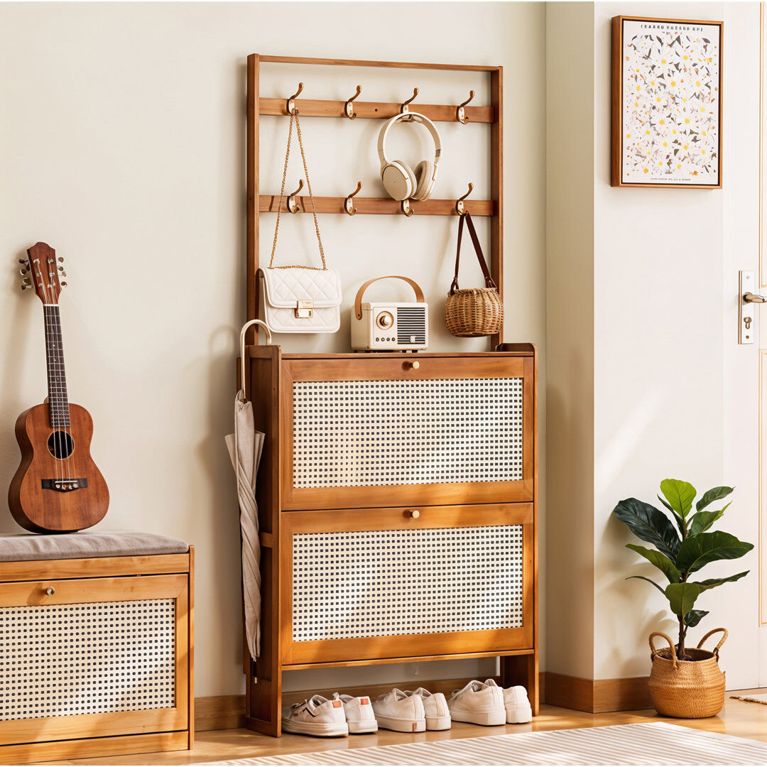 Bloomsbury Market 9 Pair Shoe Rack Nature Wood 9