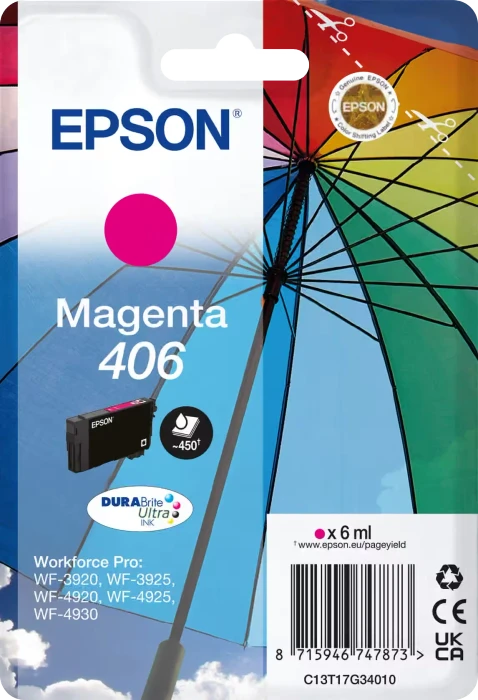 EPSON 406 Umbrella DURABrite Ultra Tinte magenta Druckerpatrone