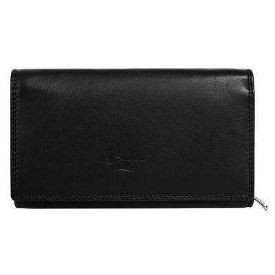 Geldbörse SAMANTHA LOOK "SAMANTHA LOOK Damen echt Leder", Damen, schwarz, Leder, leicht glänzend, unifarben, Kleinlederwaren, echt Leder