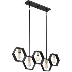 Elstead Lighting Bismarck Pendelleuchte 5-flammig Schwarz