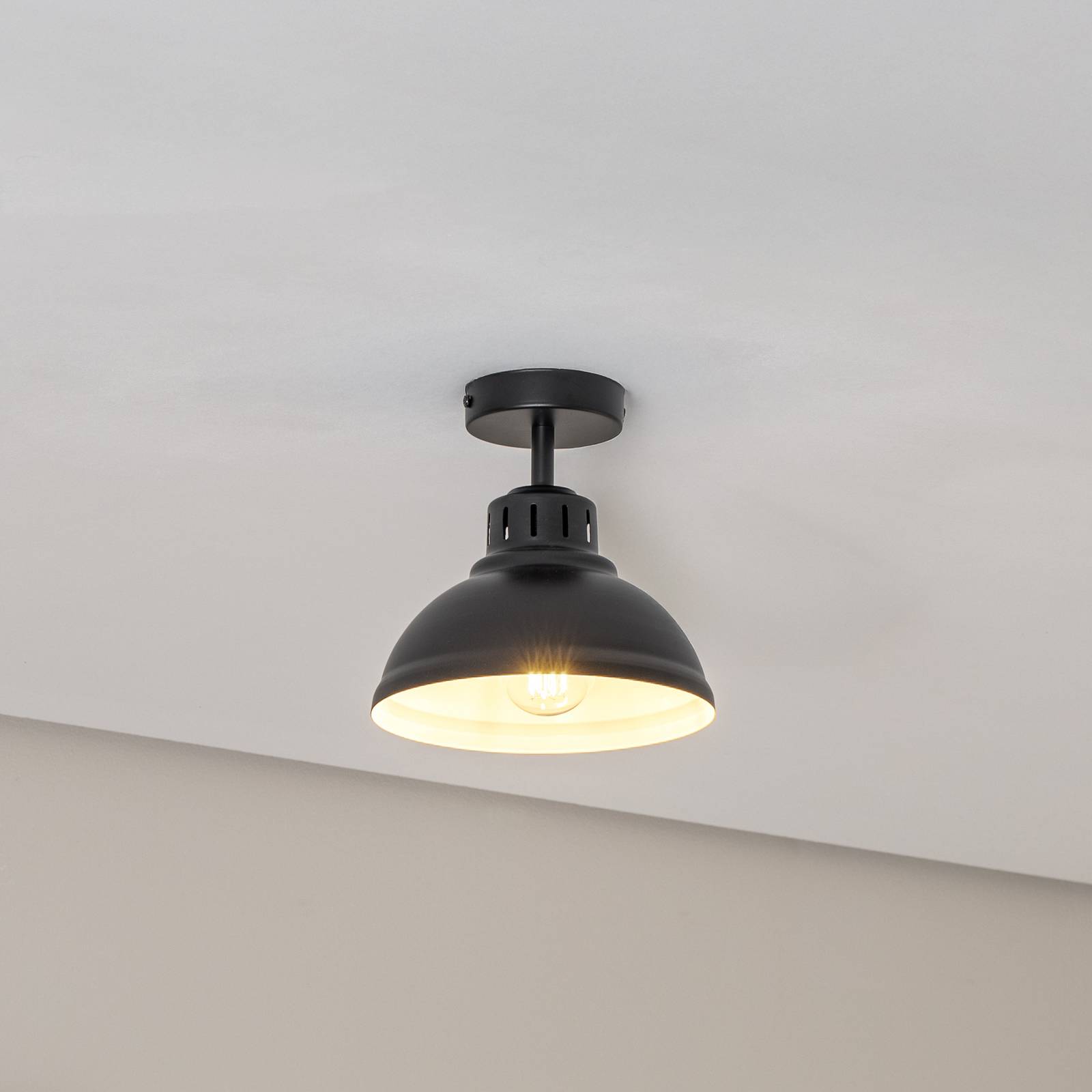 Deckenlampe Sven Luminex, dimmbar, schwarz, für Wohn- / Esszimmer, Metall, Industrielles Design, Deckenlampe