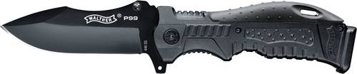 Walther Outdoormesser P99 Knife 5.0749 mit Holster, mit Griffrücken-Einsätze Schwarz