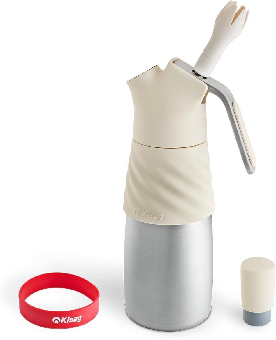 Sahnesyphon "Kisag Whipper Creative 0.5 l", weiss (silberfarben, weiß), Metall, Silikon, Sahnesyphons, Sahnesyphon silberfarben, weiß Einheitsgröße