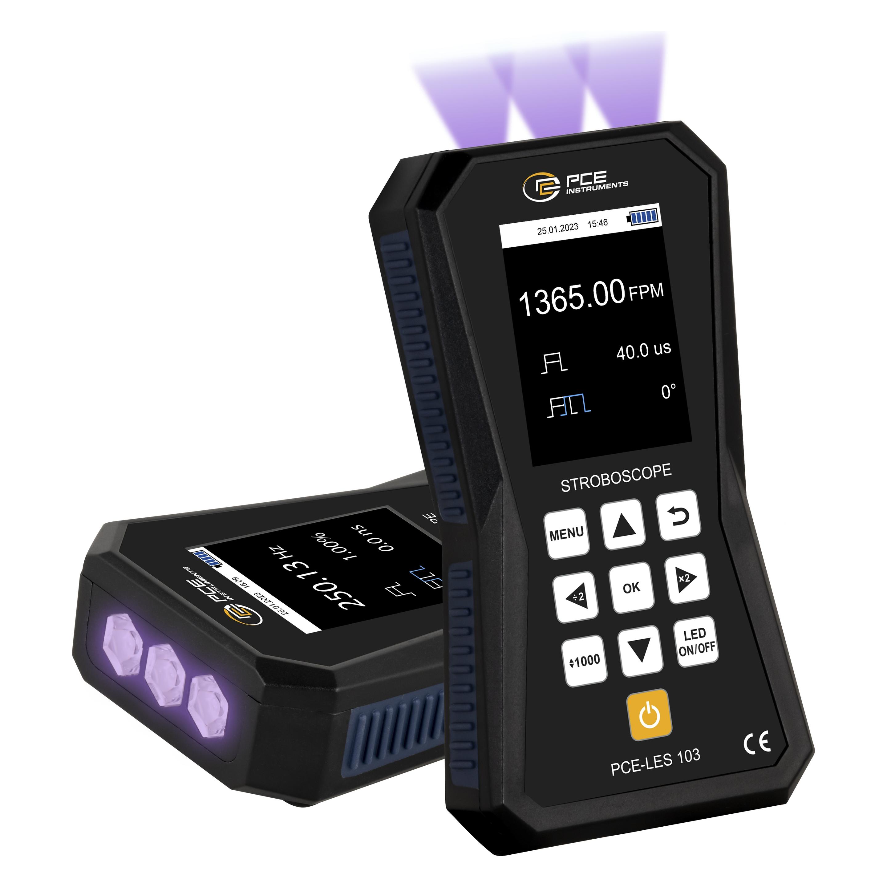 PCE Instruments LED-stroboscoop Aantal LEDs: 3 stuk(s) Blacklight (UV) (LED) (PCE-LES 103UV-365)