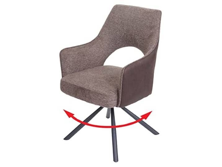 Mendler Esszimmerstuhl HWC-K30 Stoff/Textil MVG - braun-Dunkelbraun Küchenstuhl, Lehnstuhl, drehbar Auto-Position