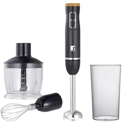 BERGNER - OLIVAR 1000 W Stabmixer mit 2 Geschwindigkeiten, inklusive 600 ml Zerkleinerer, Schneebesen und 600 ml Messbecher