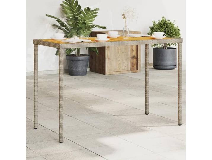 Table de Jardin avec Dessus en Bois d'Acacia Table à Manger Table de Repas Meuble de Patio Balcon Terrasse 365076