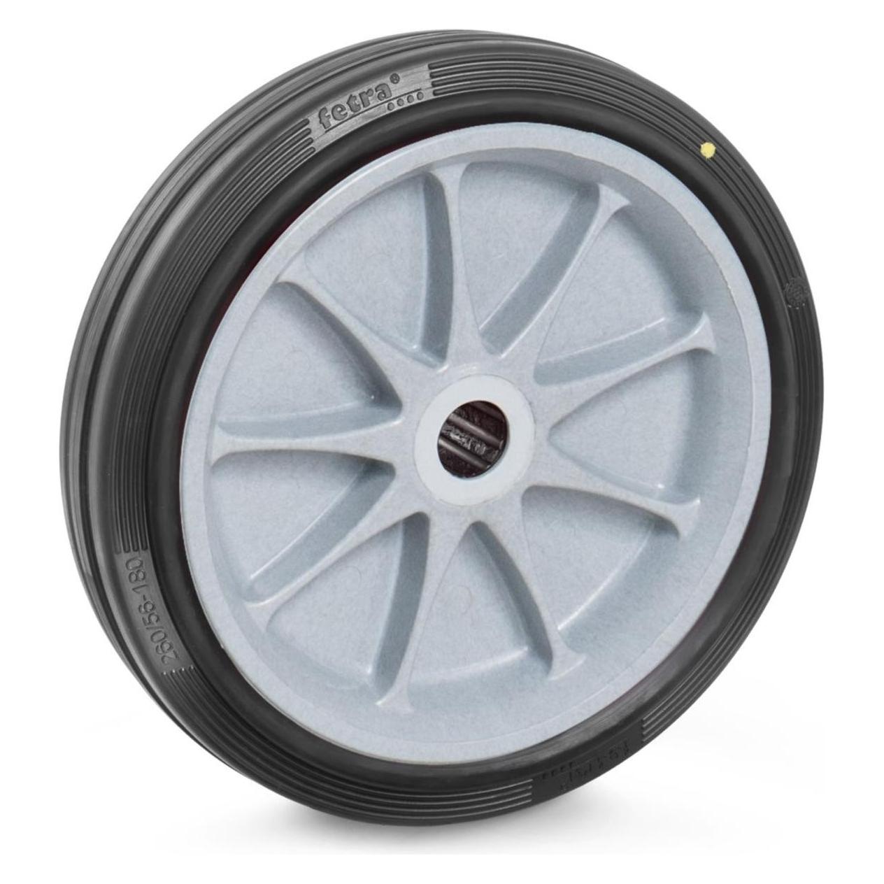 Fetra ESD-Vollgummirad Schwarze 260 x 56 mm auf Kunststoff-Felge (228616)