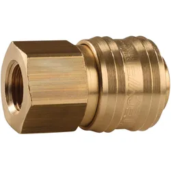 Tecwerk, Zubehör Druckluftwerkzeug, Schnellverschlusskupplung DN 7,2, Innengewinde Messing blank Gewinde G 1/4 ′′ 11,89 mm