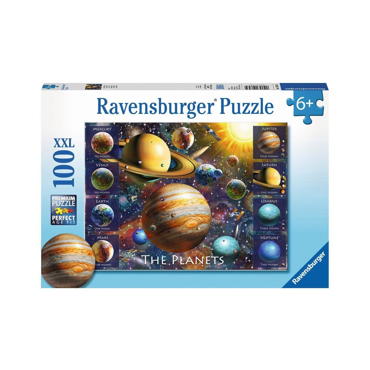 Ravensburger The Planets XXL Puzzel, 100 stukjes, Ruimte, vanaf 6 jaar