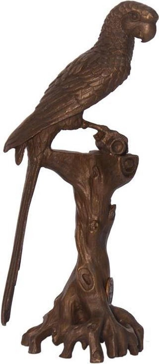 Gedetailleerd bronzen beeld van een Macaw papegaai, Hoogte: 18,3 cm