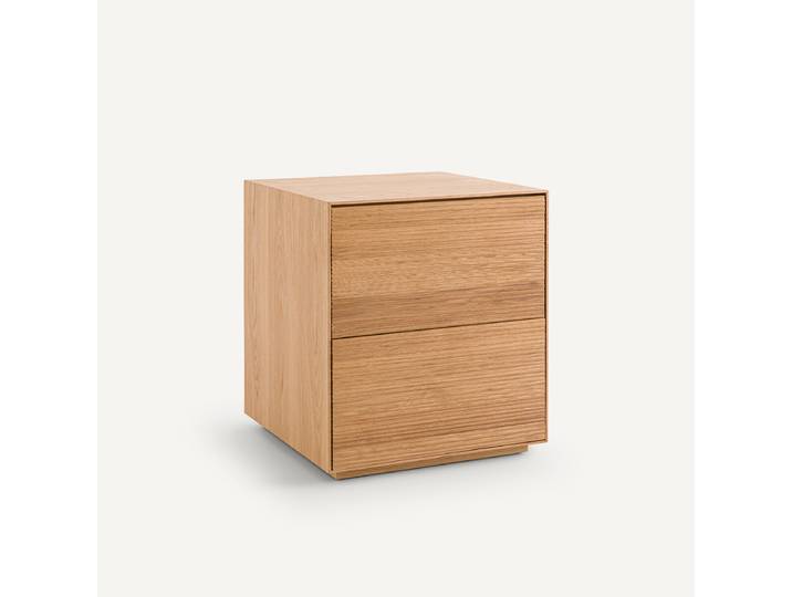 AM.PM Caisson bureau 2 tiroirs, chêne et plaqué Mikube Beige